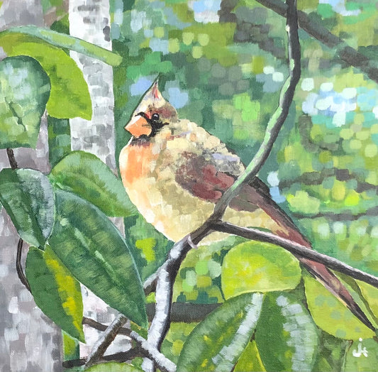 Cardinal in the Magnolia (Original)