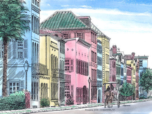 Rainbow Row (Pen & Ink)